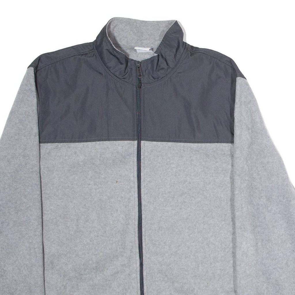 STARTER Mens Fleece Jacket Grey Colourblock XL