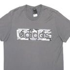 ADIDAS Mens Grey Camo Logo Graphic T-Shirt L Short Sleeve Crew Neck Casual
