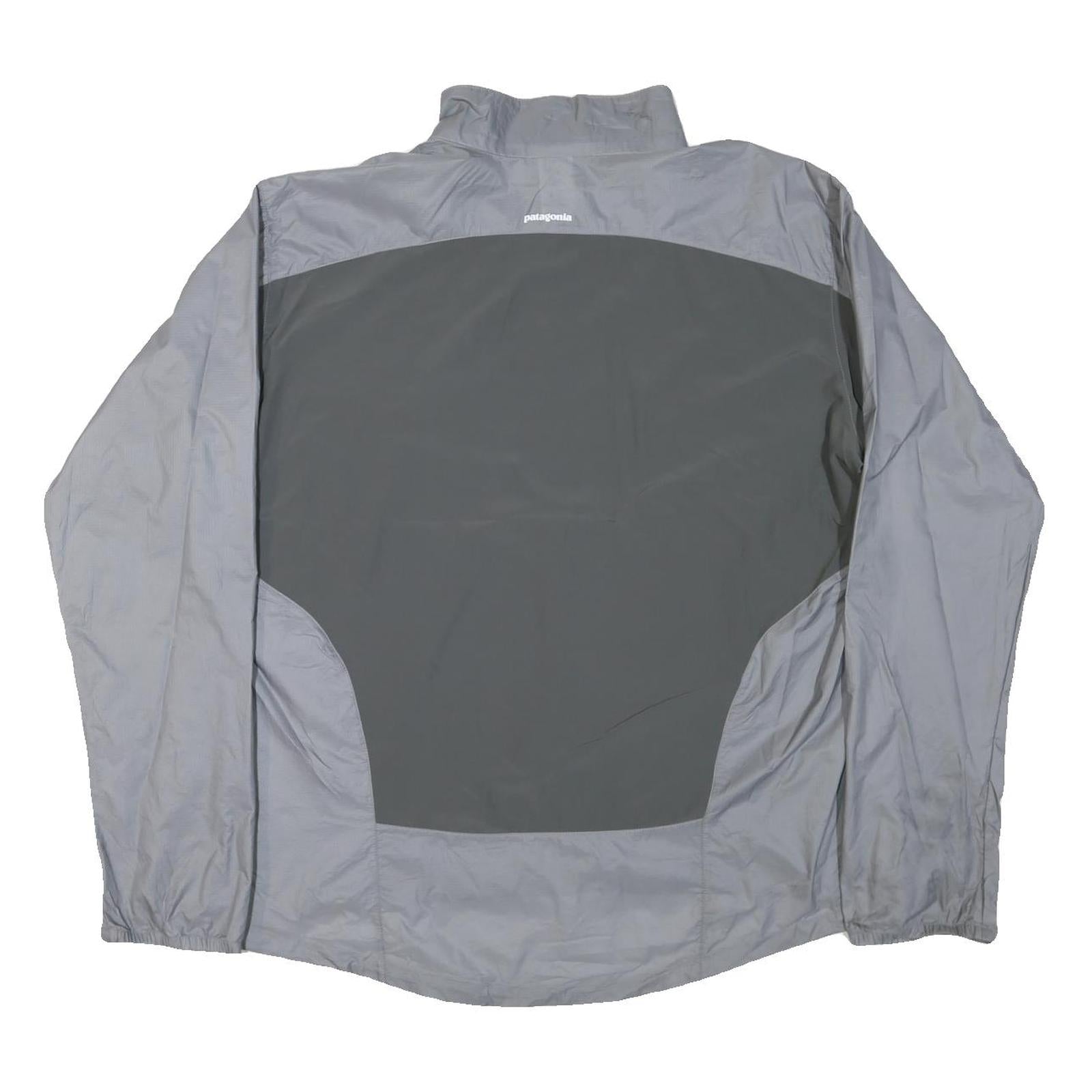 PATAGONIA Mens Grey & Dark Grey Windbreaker Jacket XL Nylon Zip Lightweight