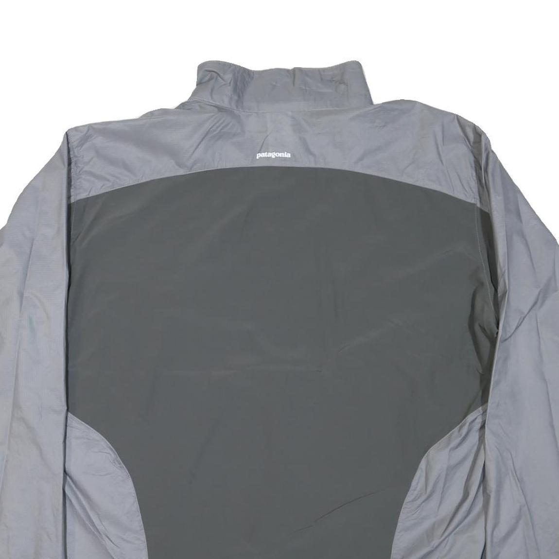 PATAGONIA Mens Grey & Dark Grey Windbreaker Jacket XL Nylon Zip Lightweight