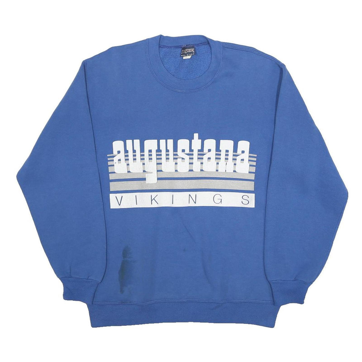 JANSPORT Mens Blue Augustana Vikings Crew Neck L Sweatshirt Cotton Blend