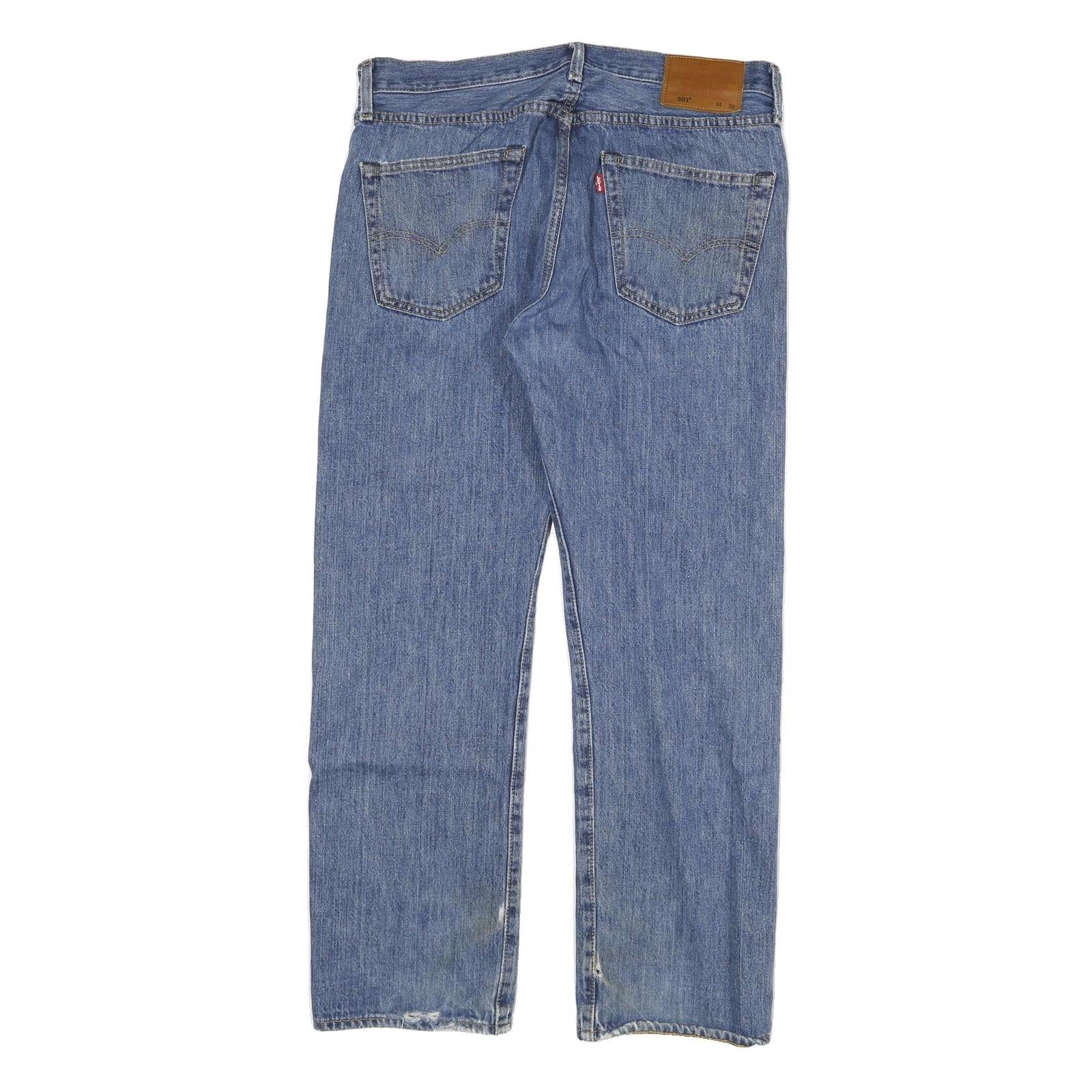 LEVI'S 501 BIG E Mens Blue Regular Straight Denim Dark W32 L28 Classic Cotton