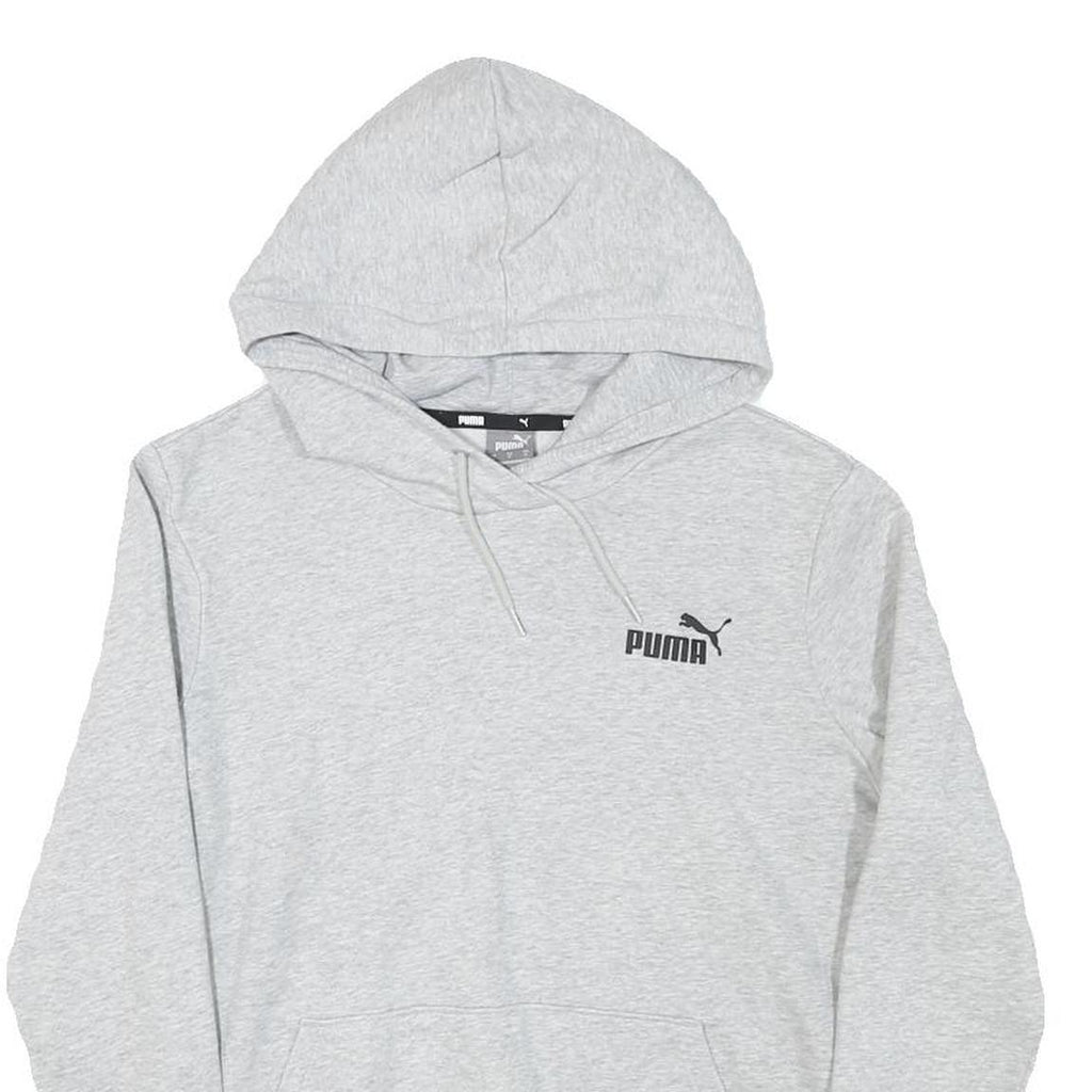 PUMA Womens Grey Hoodie S Cotton Blend Pullover Hooded Sweatshirt Casual