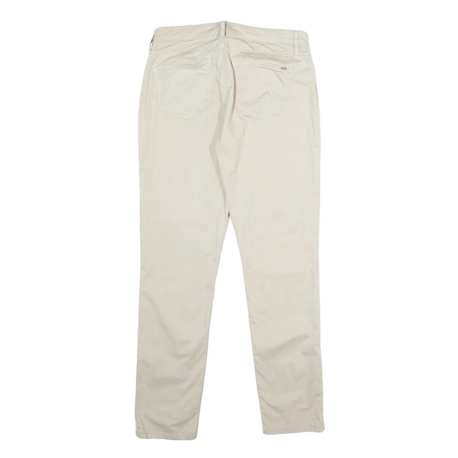 TOMMY HILFIGER Womens Cotton Blend Beige Slim Trousers W29 L29 Casual