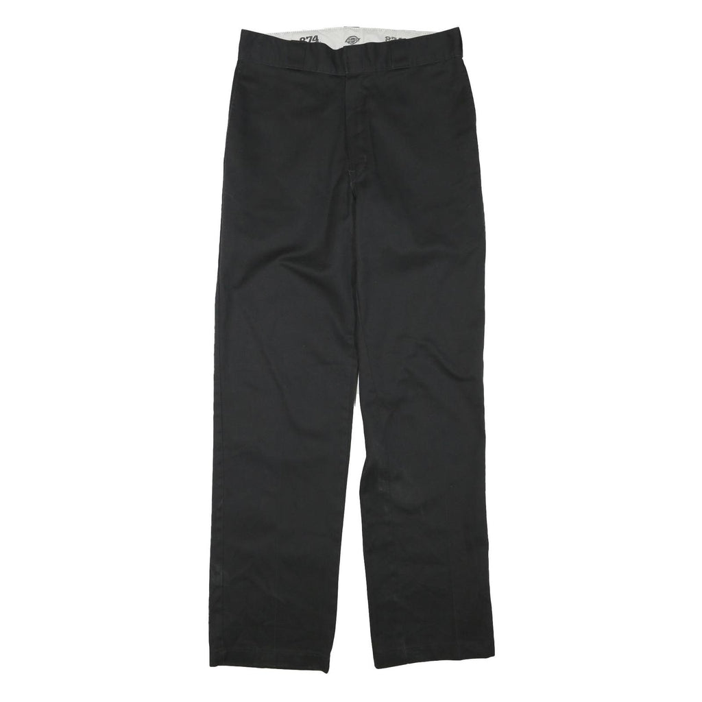 DICKIES Mens Black Regular Fit Straight Leg Trousers W32 L33 Workwear Zip
