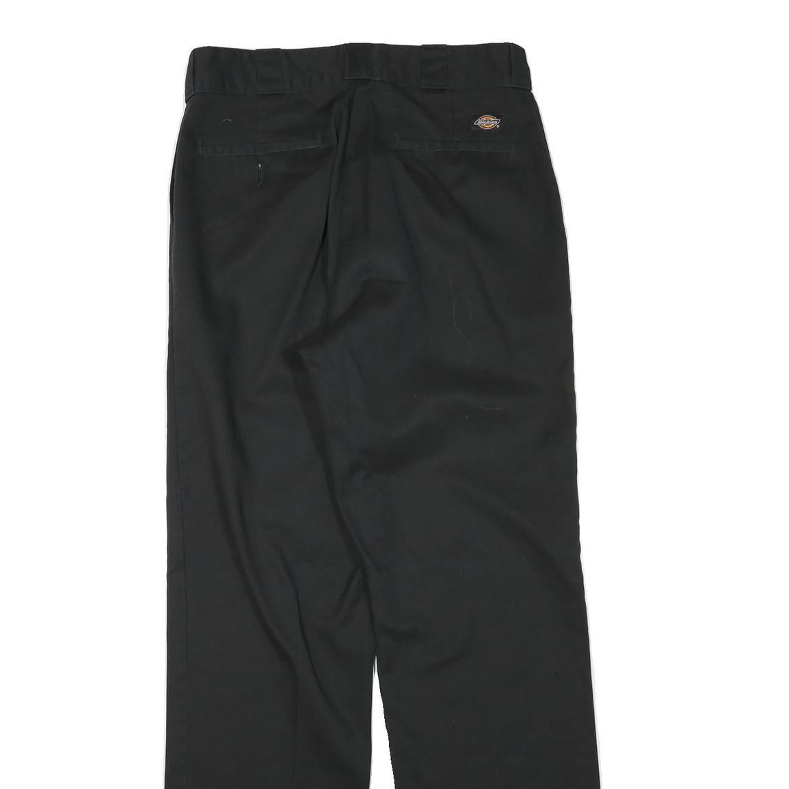 DICKIES Mens Black Regular Fit Straight Leg Trousers W32 L33 Workwear Zip