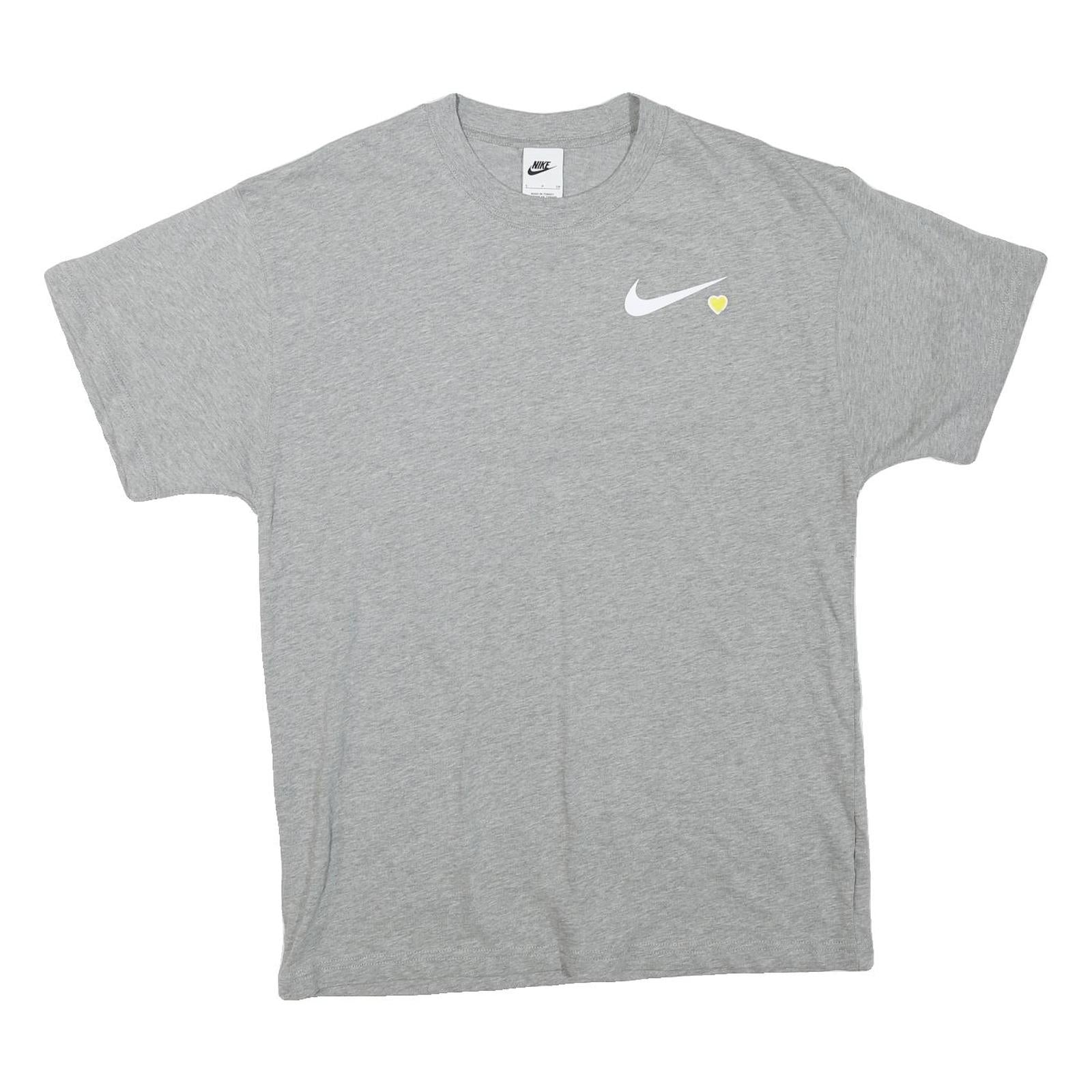 NIKE Mens Grey Short Sleeve Crew Neck T-Shirt S Cotton Blend Casual Sport