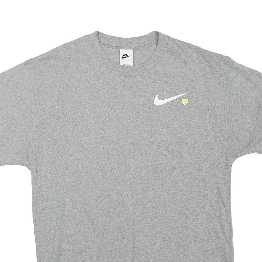 NIKE Mens Grey Short Sleeve Crew Neck T-Shirt S Cotton Blend Casual Sport