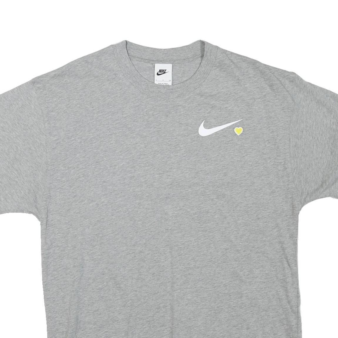 NIKE Mens Grey Short Sleeve Crew Neck T-Shirt S Cotton Blend Casual Sport