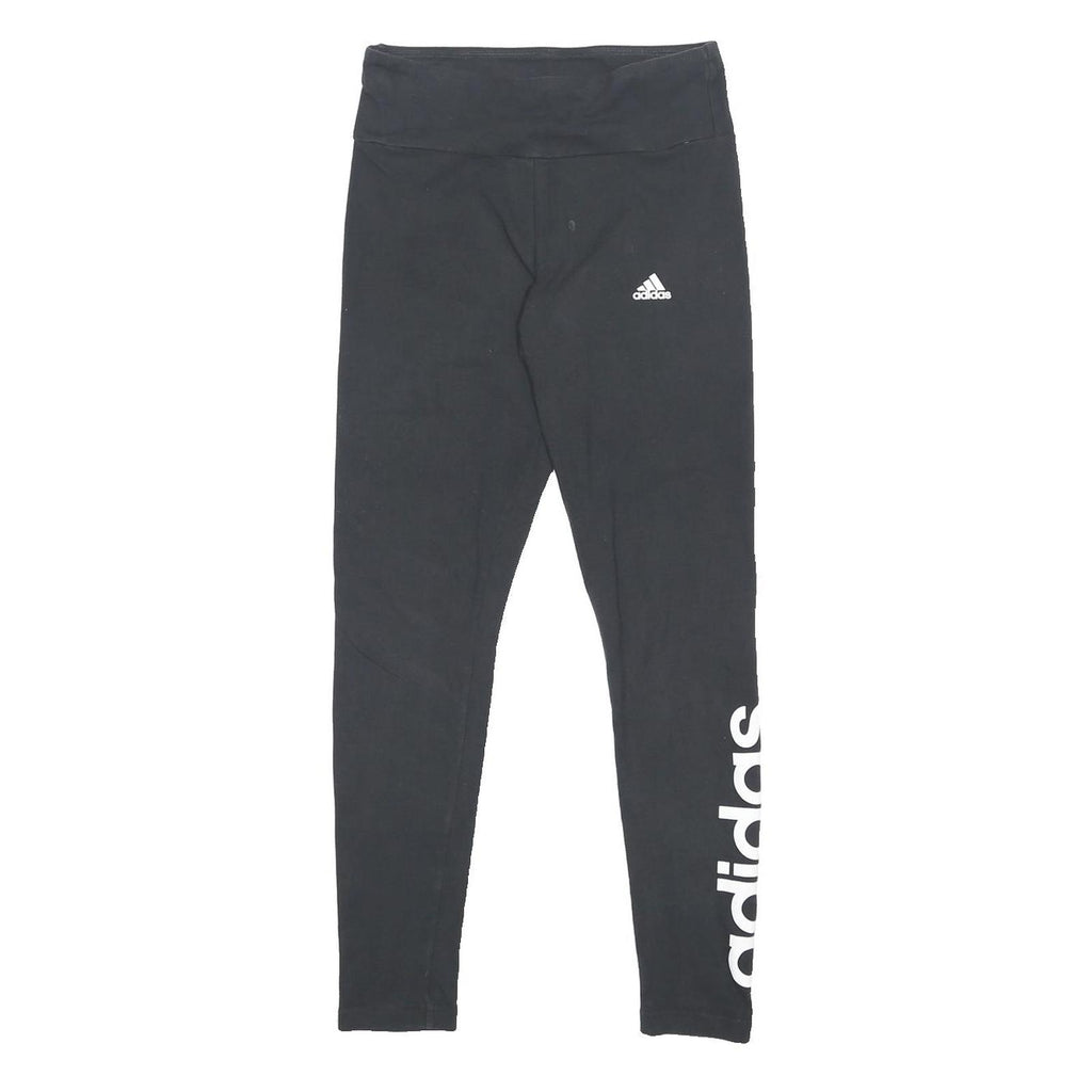 ADIDAS Womens Joggers Black Cotton Blend Slim Tapered S W25 L26 Sportswear