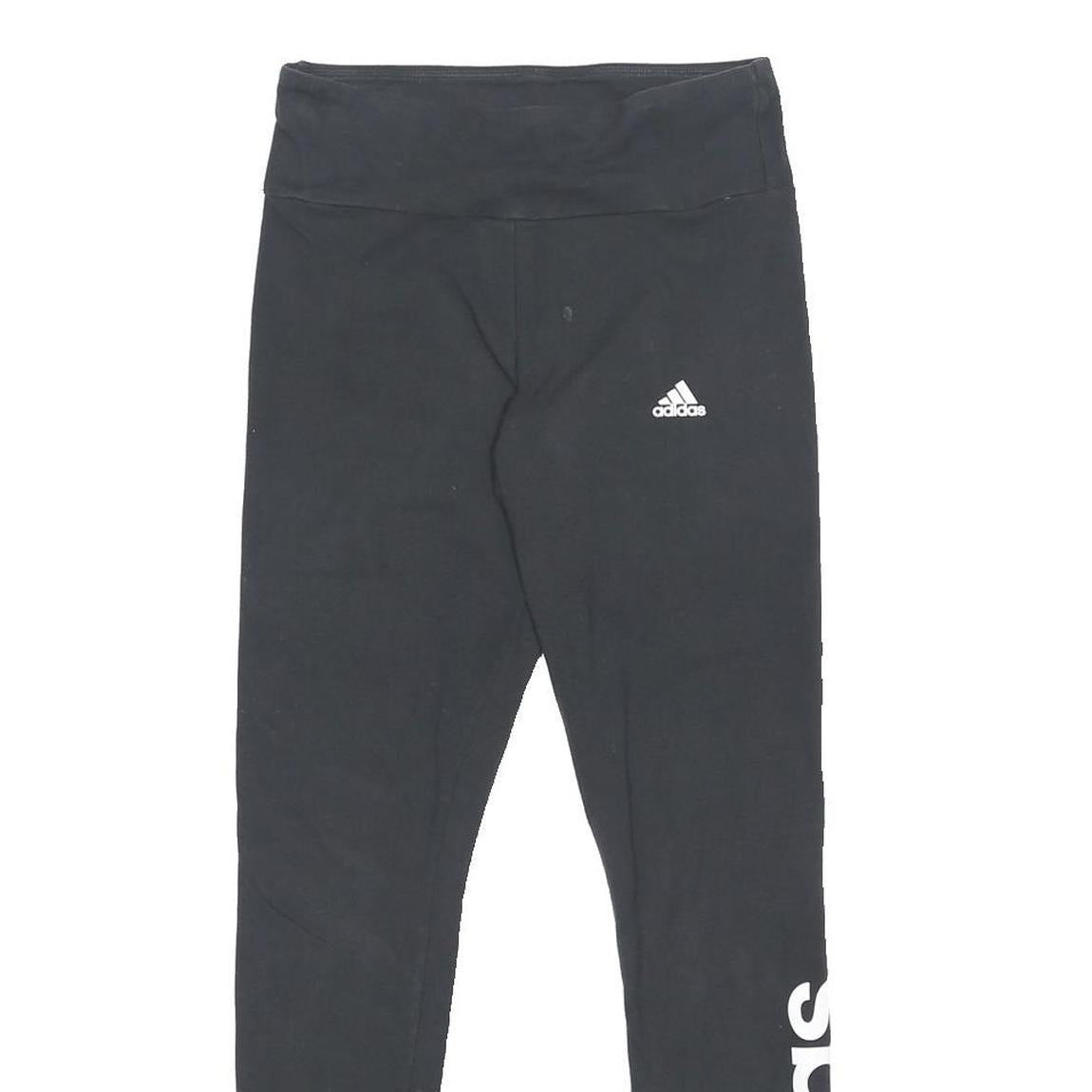 ADIDAS Womens Joggers Black Cotton Blend Slim Tapered S W25 L26 Sportswear