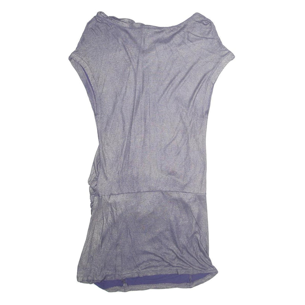 ALL SAINTS Womens Lilac Purple Dress Cotton Blend Shift Short Sleeve UK S Casual