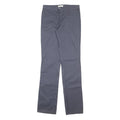 DICKIES Womens Regular Navy Plain Cotton Blend Trousers W32 L37 Workwear Zip