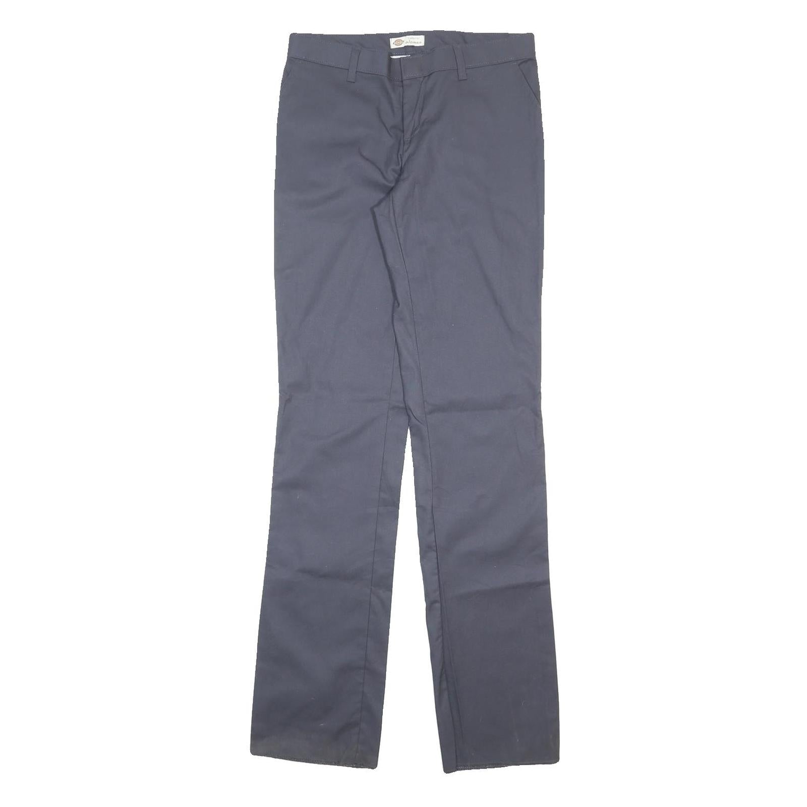 DICKIES Womens Regular Navy Plain Cotton Blend Trousers W32 L37 Workwear Zip