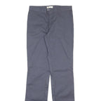 DICKIES Womens Regular Navy Plain Cotton Blend Trousers W32 L37 Workwear Zip