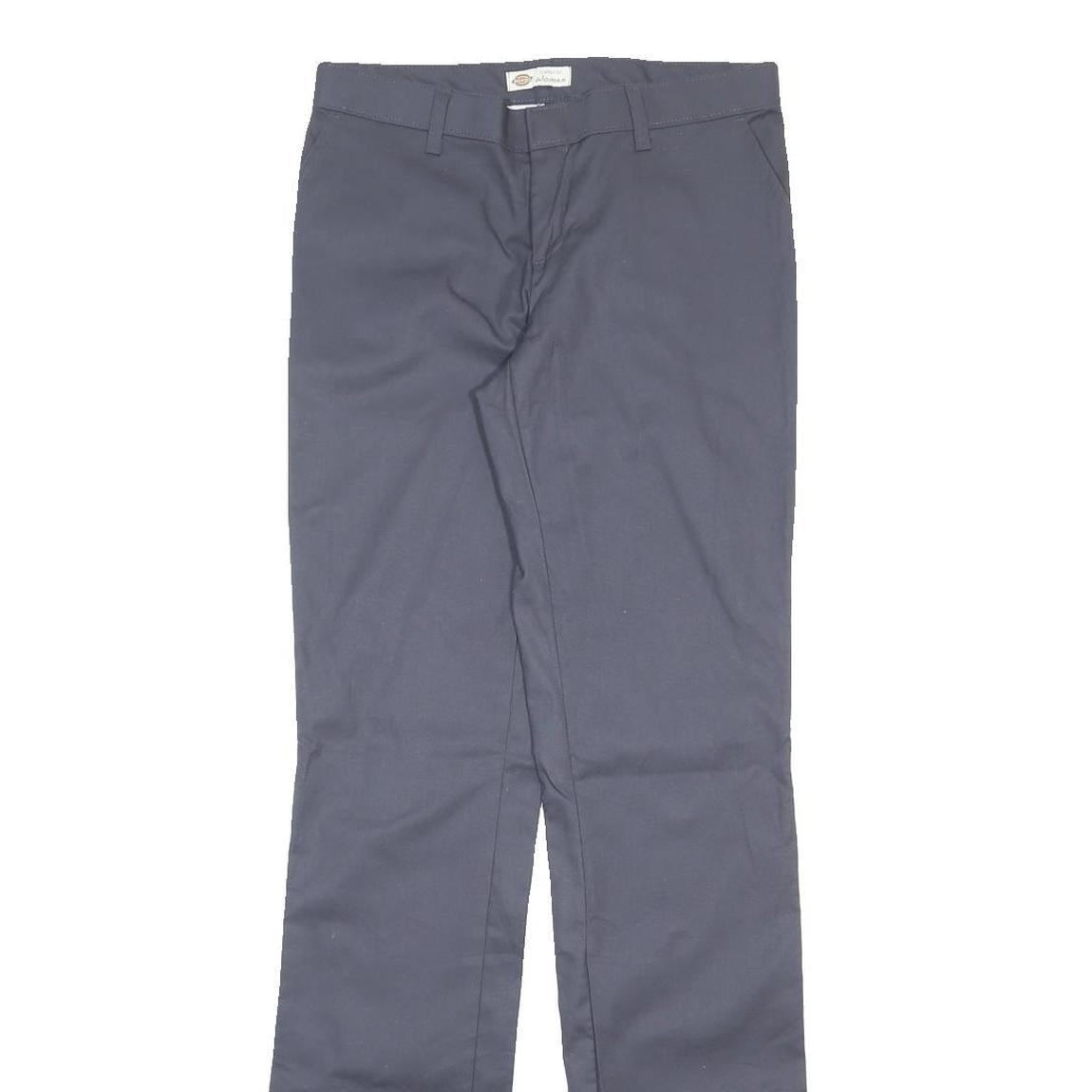 DICKIES Womens Regular Navy Plain Cotton Blend Trousers W32 L37 Workwear Zip