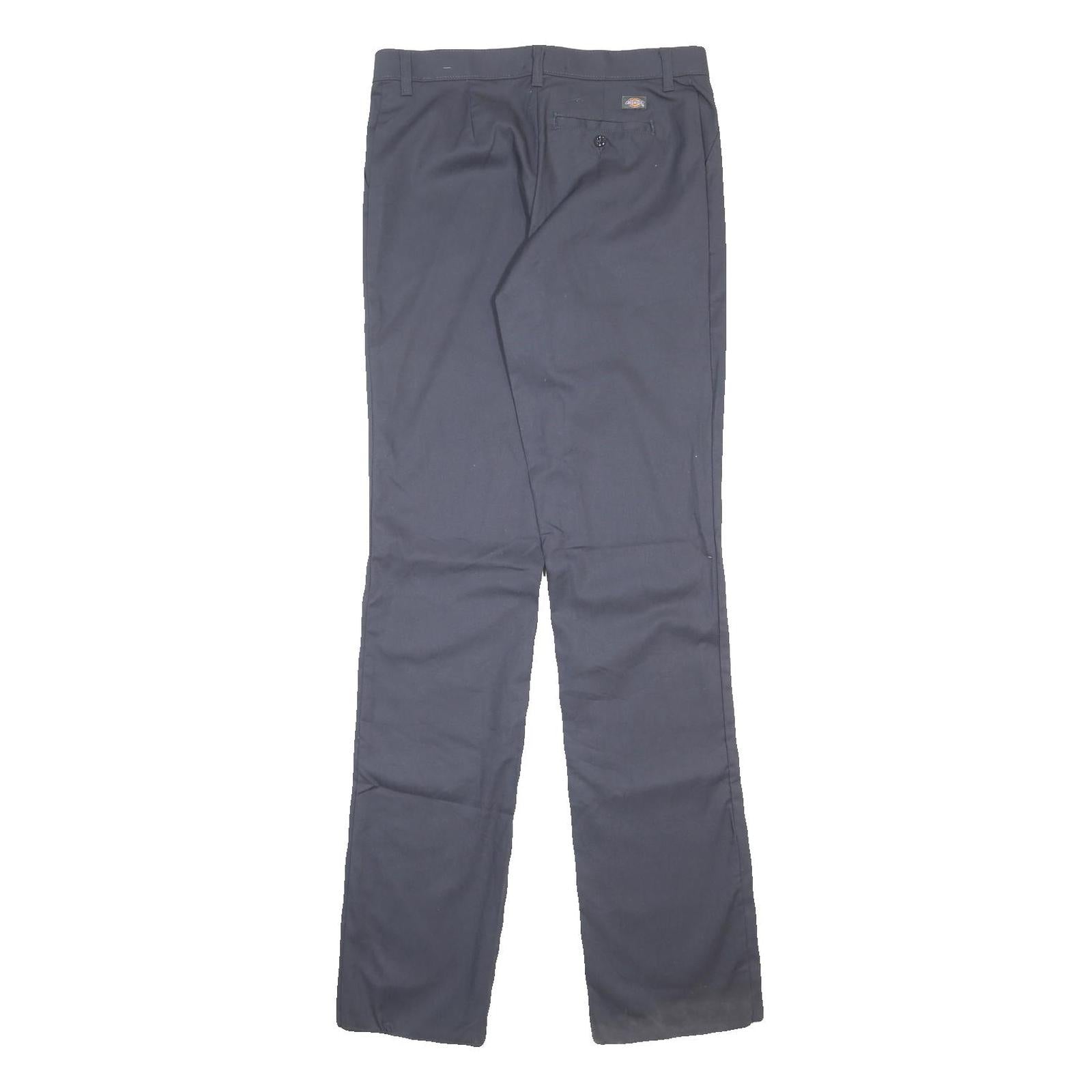 DICKIES Womens Regular Navy Plain Cotton Blend Trousers W32 L37 Workwear Zip