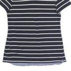 TOMMY HILFIGER Mens Navy Blue & White Striped Short Sleeve Polo Shirt L Cotton
