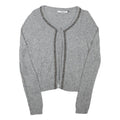 ONLY Womens Grey Plain Jumper Crew Neck Basic Knit M Soft Polyester Blend