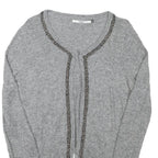 ONLY Womens Grey Plain Jumper Crew Neck Basic Knit M Soft Polyester Blend
