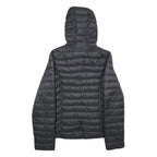NAUTICA Womens Black & Grey Reversible Quilted Jacket XL Nylon Zip Hooded