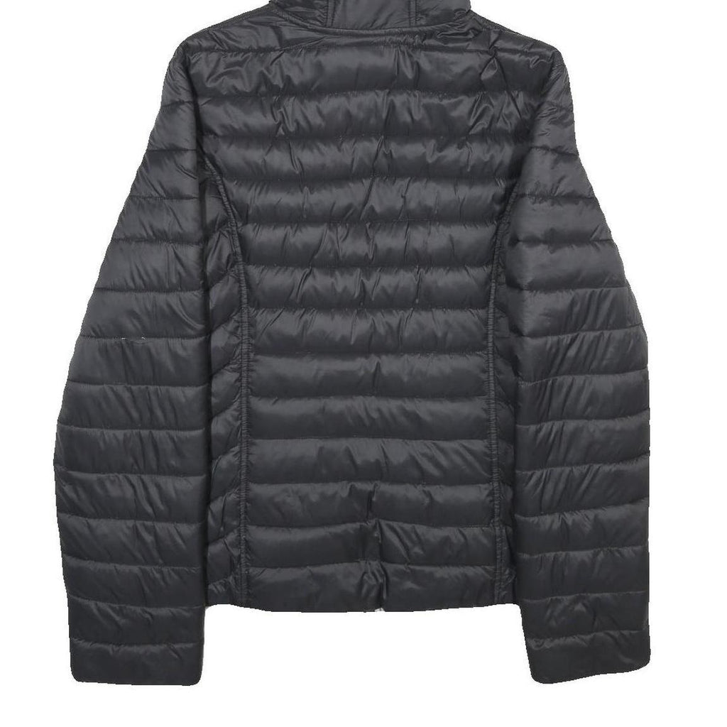 NAUTICA Womens Black & Grey Reversible Quilted Jacket XL Nylon Zip Hooded