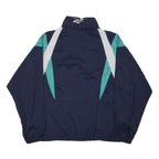 REEBOK Mens Navy & Teal Blue Zip Nylon Jacket L Retro Vintage Sportswear
