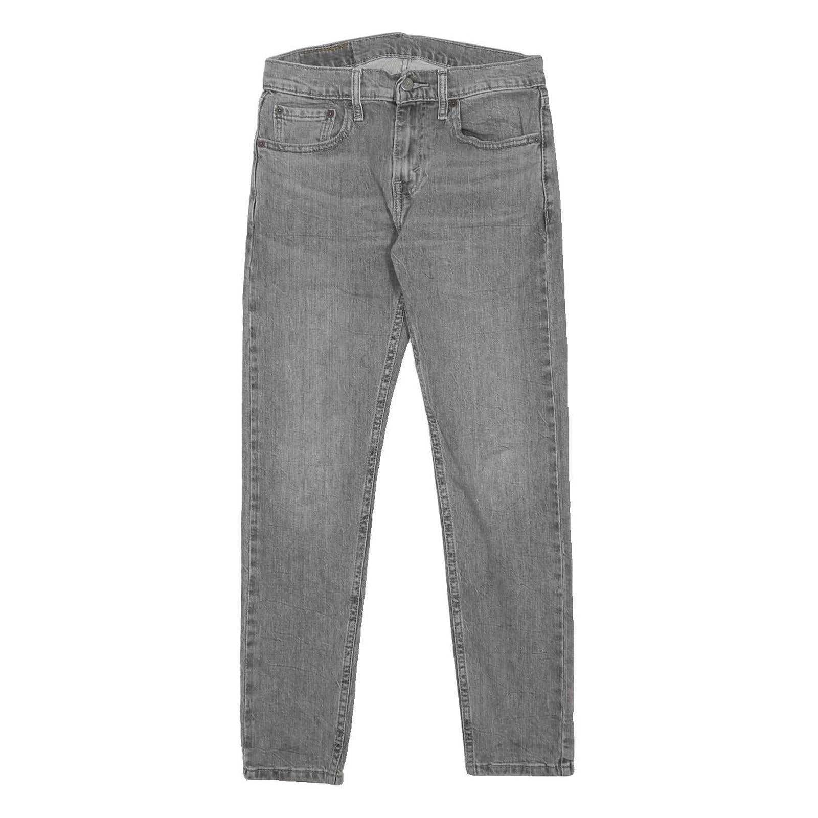 LEVI'S 512 Mens Jeans Grey Slim Skinny Denim Medium W28 L30 Zip Cotton Blend