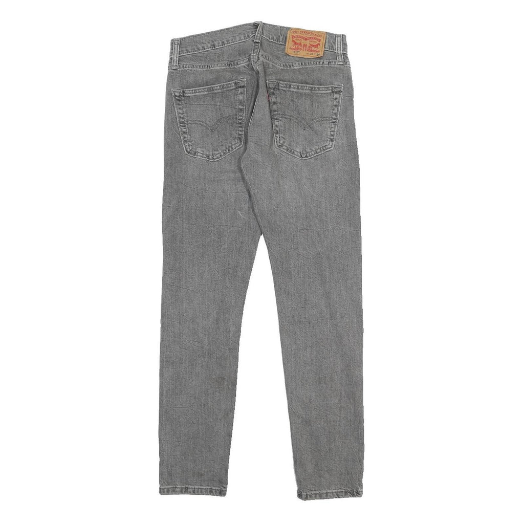 LEVI'S 512 Mens Jeans Grey Slim Skinny Denim Medium W28 L30 Zip Cotton Blend