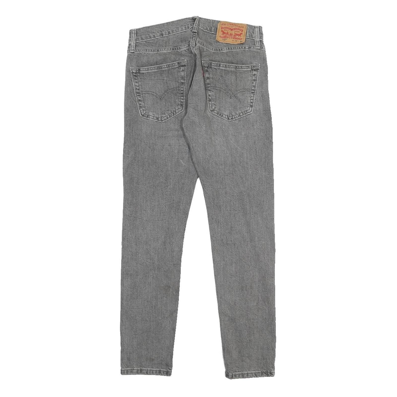 LEVI'S 512 Mens Jeans Grey Slim Skinny Denim Medium W28 L30 Zip Cotton Blend