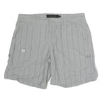 CALVIN KLEIN JEANS Womens Shorts Grey Casual L W32 Button Pocket Checked Cotton