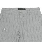 CALVIN KLEIN JEANS Womens Shorts Grey Casual L W32 Button Pocket Checked Cotton