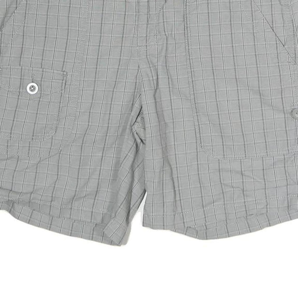CALVIN KLEIN JEANS Womens Shorts Grey Casual L W32 Button Pocket Checked Cotton