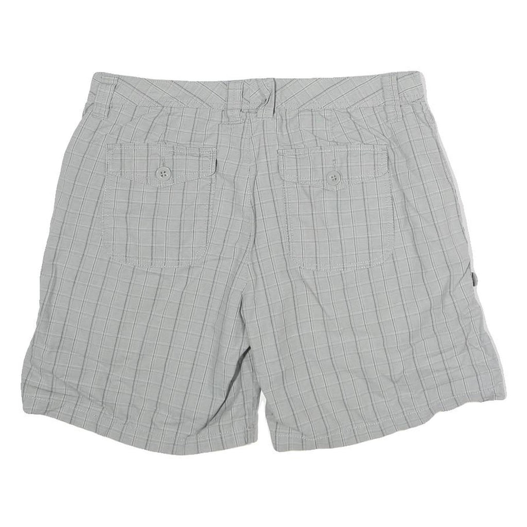 CALVIN KLEIN JEANS Womens Shorts Grey Casual L W32 Button Pocket Checked Cotton