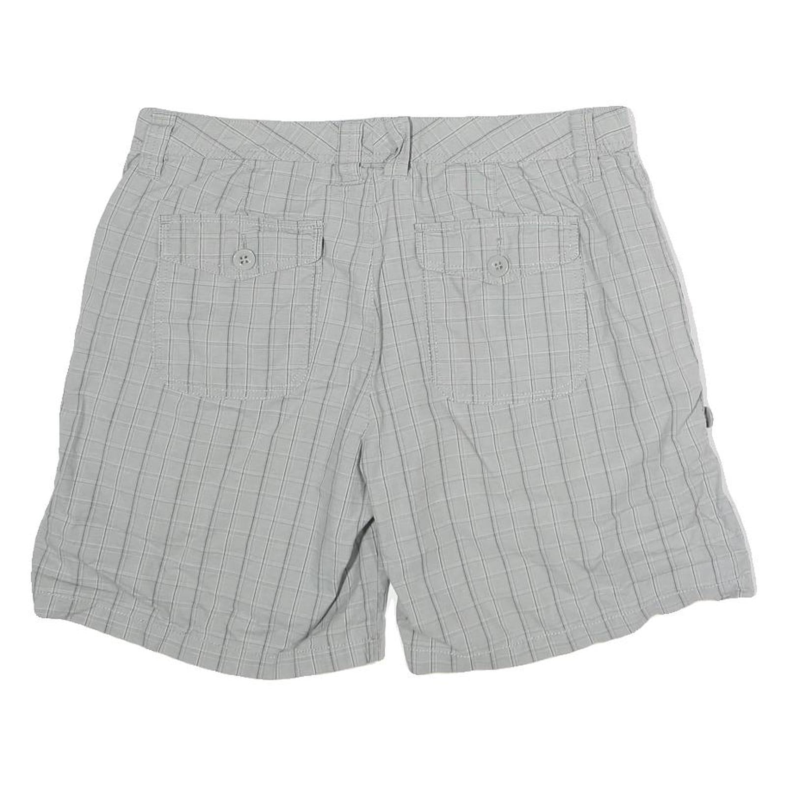 CALVIN KLEIN JEANS Womens Shorts Grey Casual L W32 Button Pocket Checked Cotton