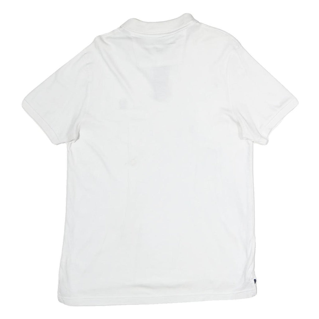 CHAPS Mens White Short Sleeve Plain Polo Shirt M Classic Cotton Casual