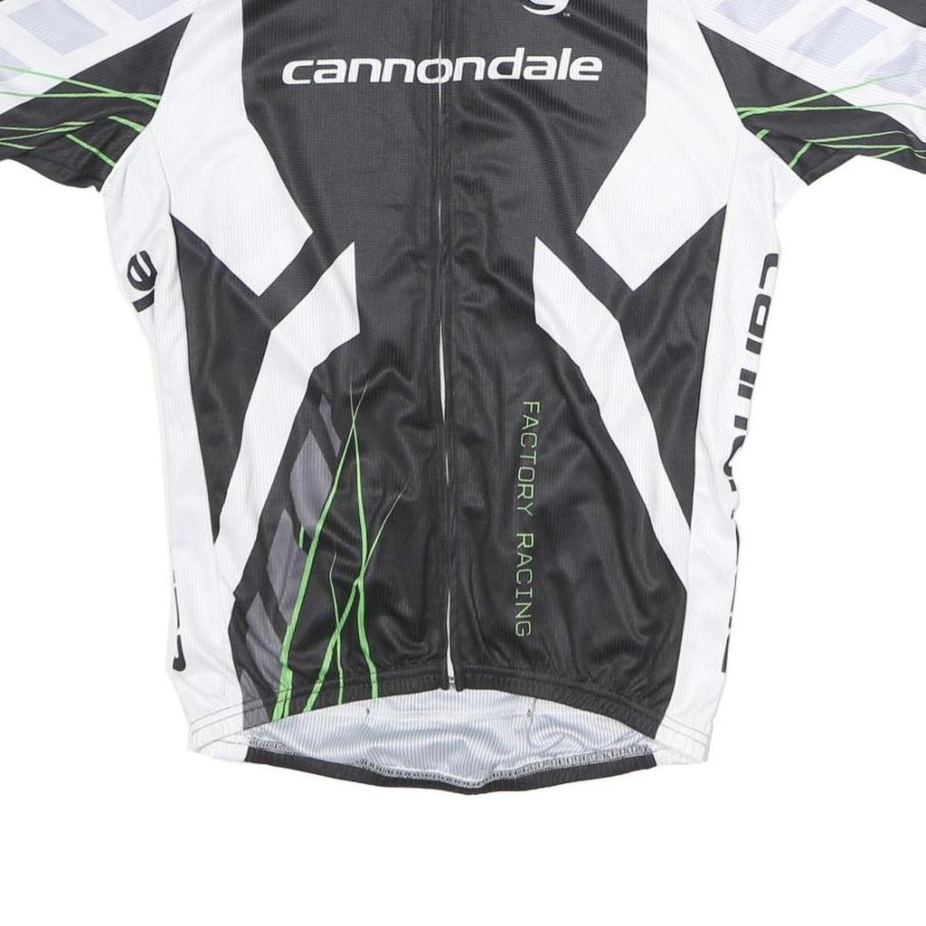 CANNONDALE Mens Black & White Factory Racing Cycling Jersey L Short Sleeve Full