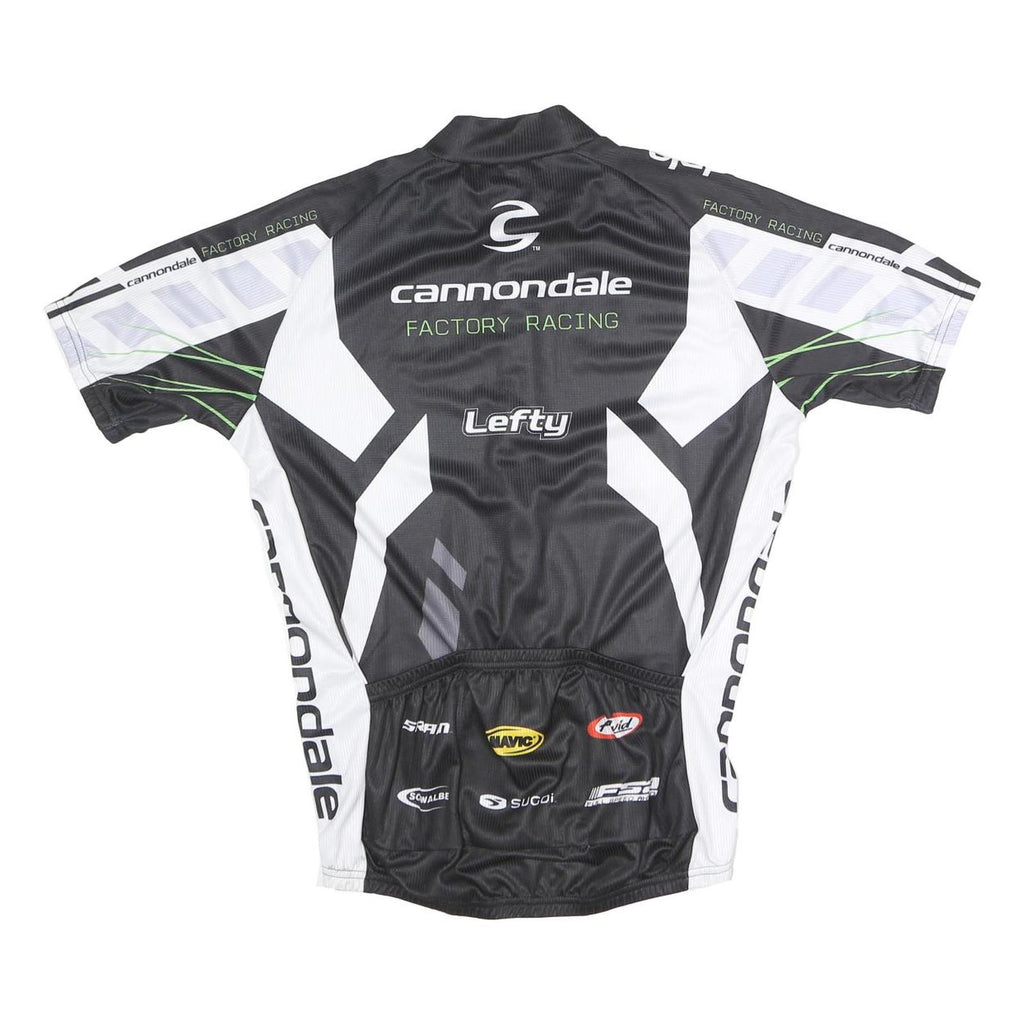 CANNONDALE Mens Black & White Factory Racing Cycling Jersey L Short Sleeve Full