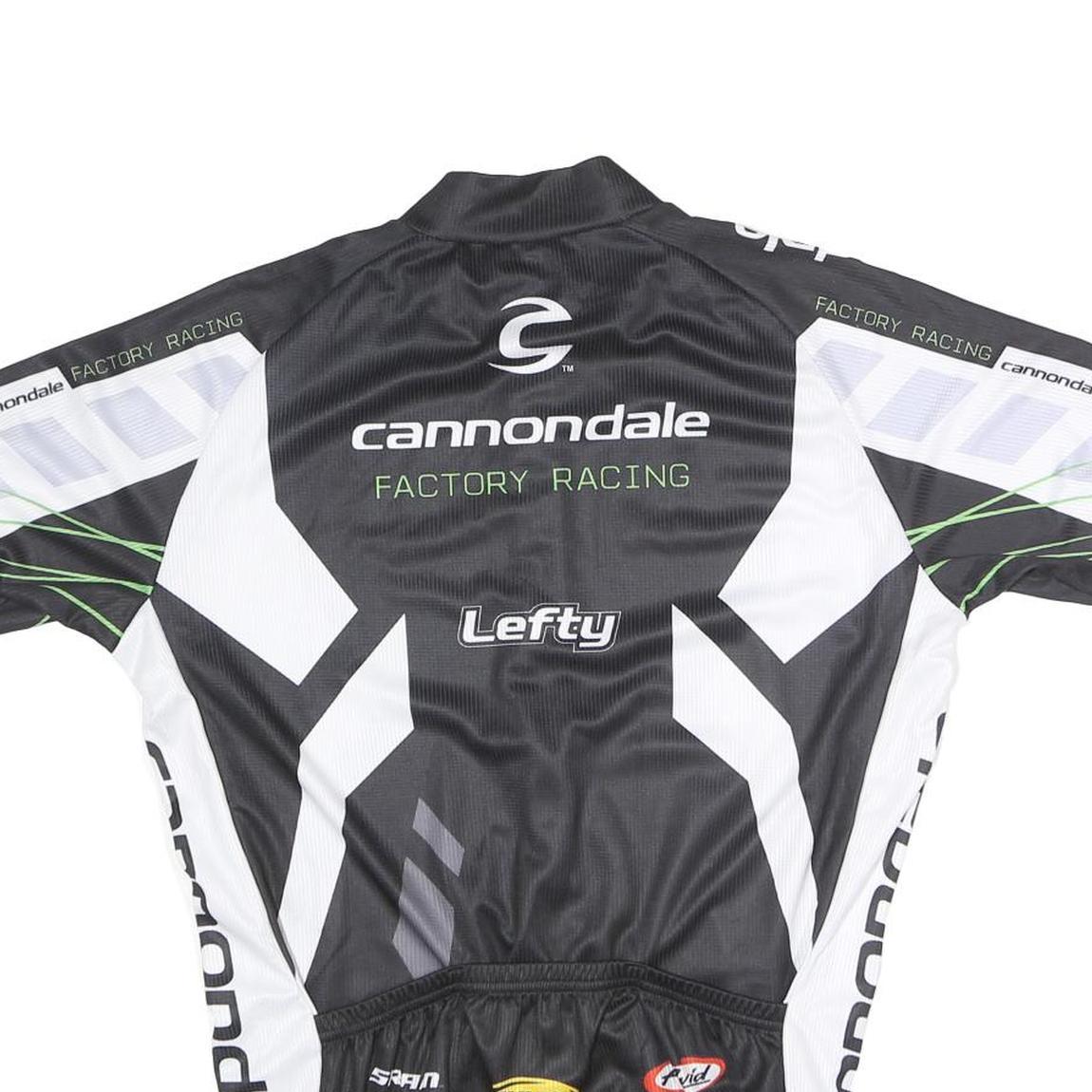 CANNONDALE Mens Black & White Factory Racing Cycling Jersey L Short Sleeve Full