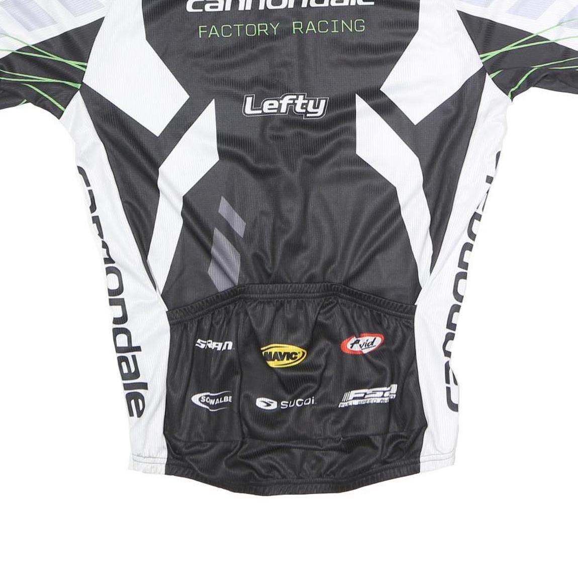 CANNONDALE Mens Black & White Factory Racing Cycling Jersey L Short Sleeve Full