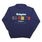 Womens Navy Collegiate Sports Cotton Blend Crew Neck Sweatshirt L Casual