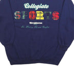 Womens Navy Collegiate Sports Cotton Blend Crew Neck Sweatshirt L Casual