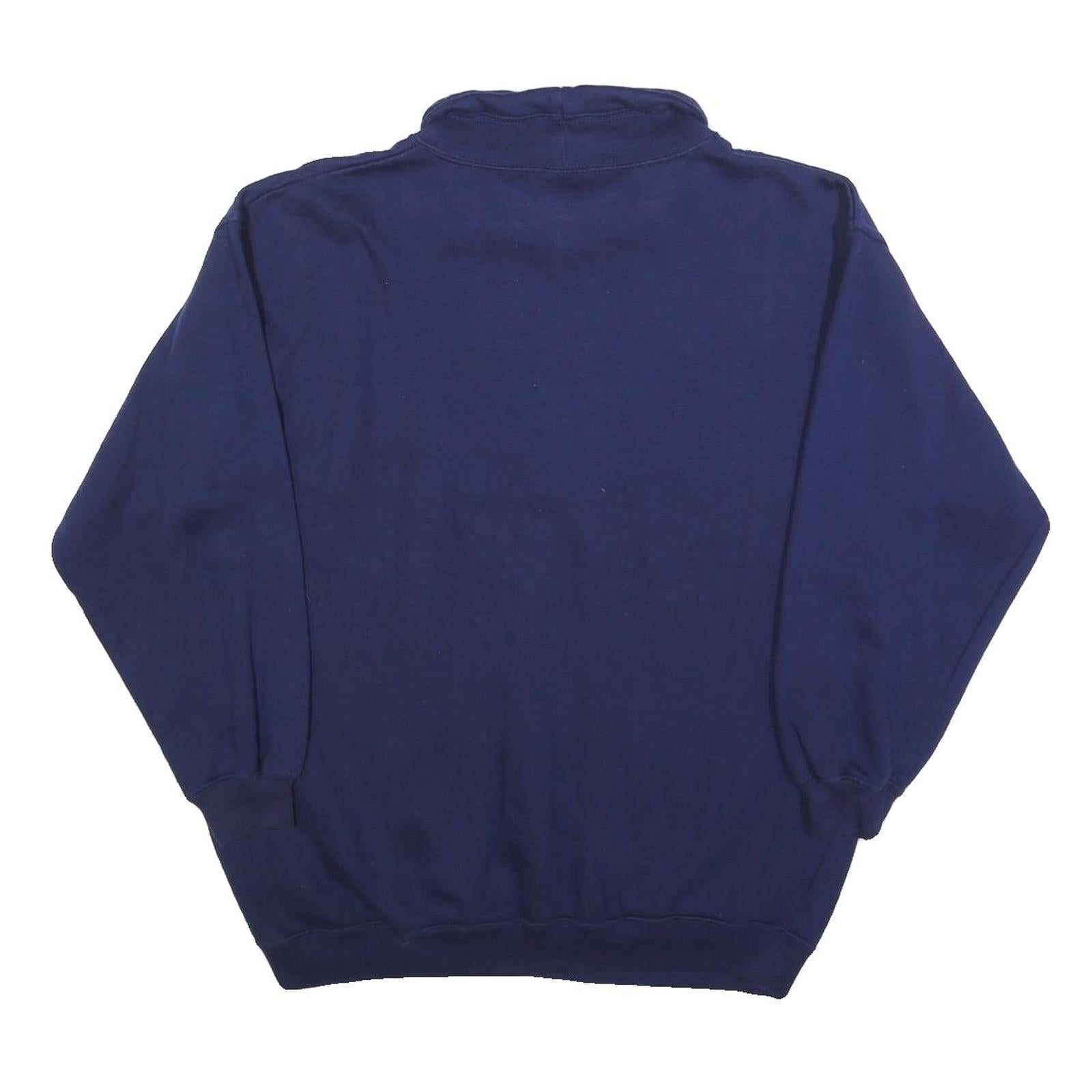 Womens Navy Collegiate Sports Cotton Blend Crew Neck Sweatshirt L Casual