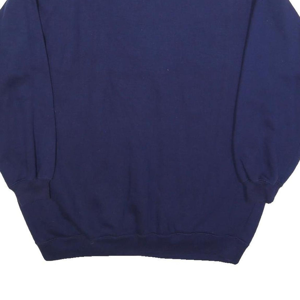 Womens Navy Collegiate Sports Cotton Blend Crew Neck Sweatshirt L Casual