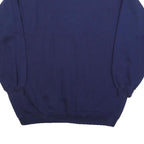 Womens Navy Collegiate Sports Cotton Blend Crew Neck Sweatshirt L Casual