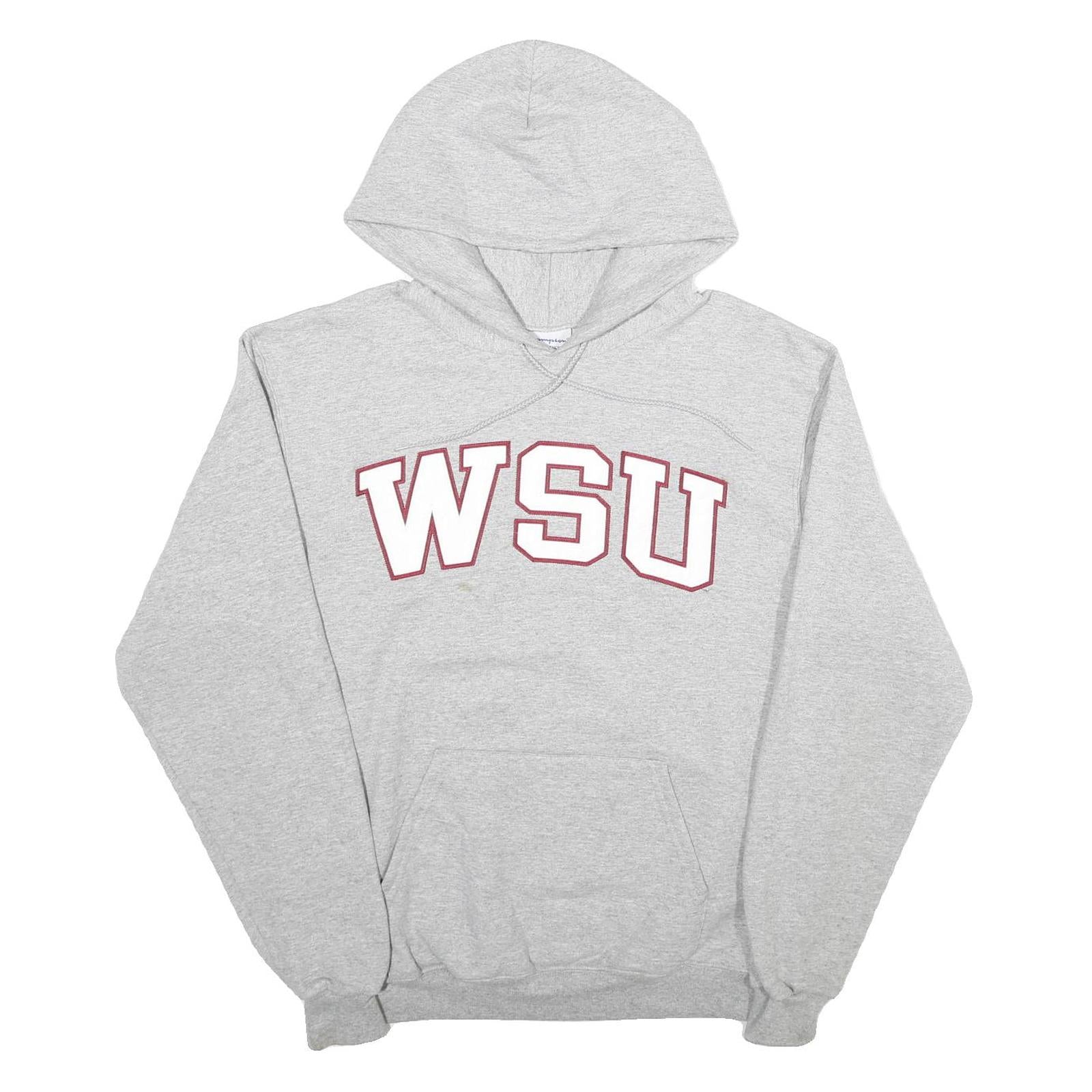 CHAMPION Mens Grey WSU Pullover Hoodie M Casual Cotton Blend Sweatshirt