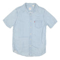 LEVI'S Mens Blue Denim Shirt S Cotton Blend Casual Light Wash Summer Wear