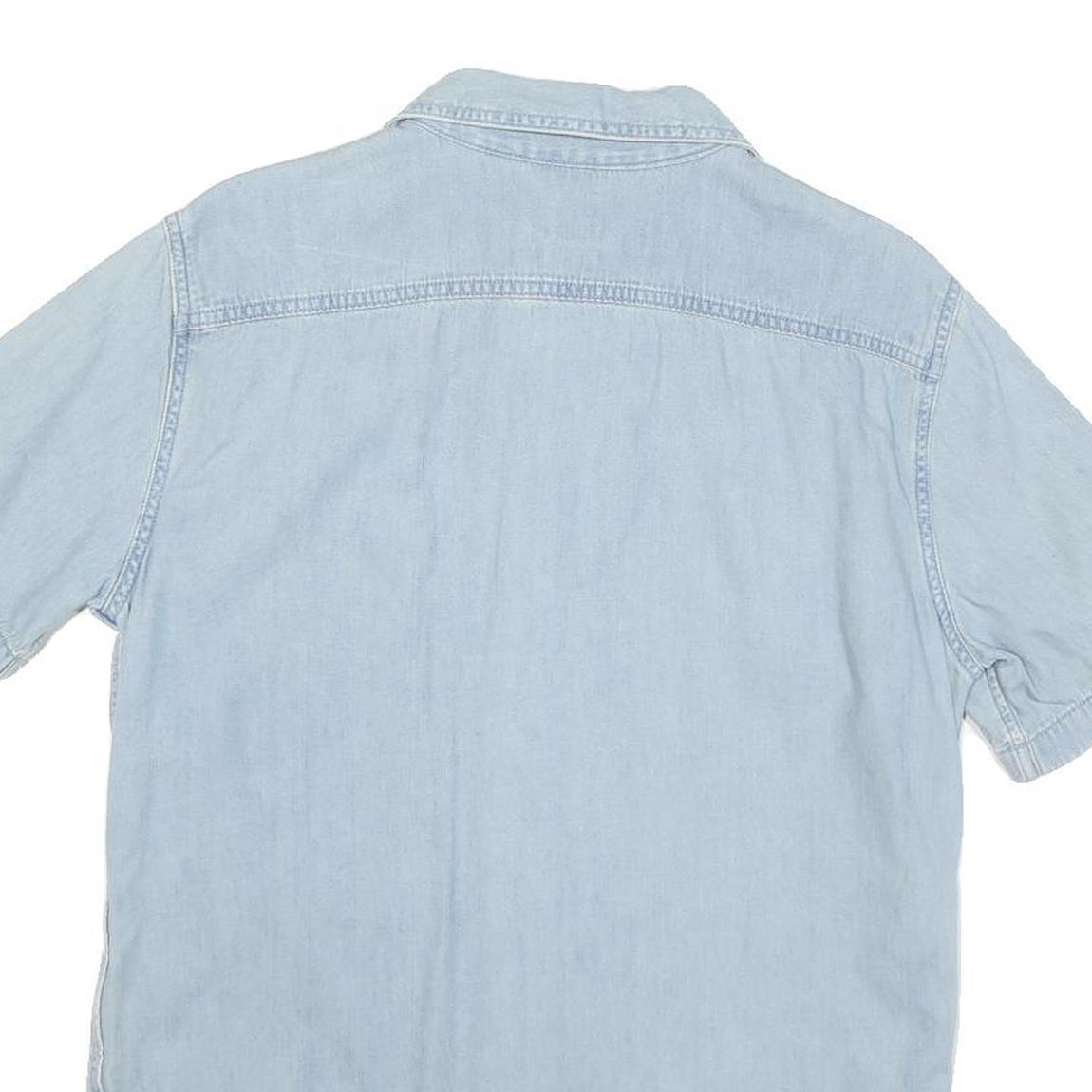 LEVI'S Mens Blue Denim Shirt S Cotton Blend Casual Light Wash Summer Wear