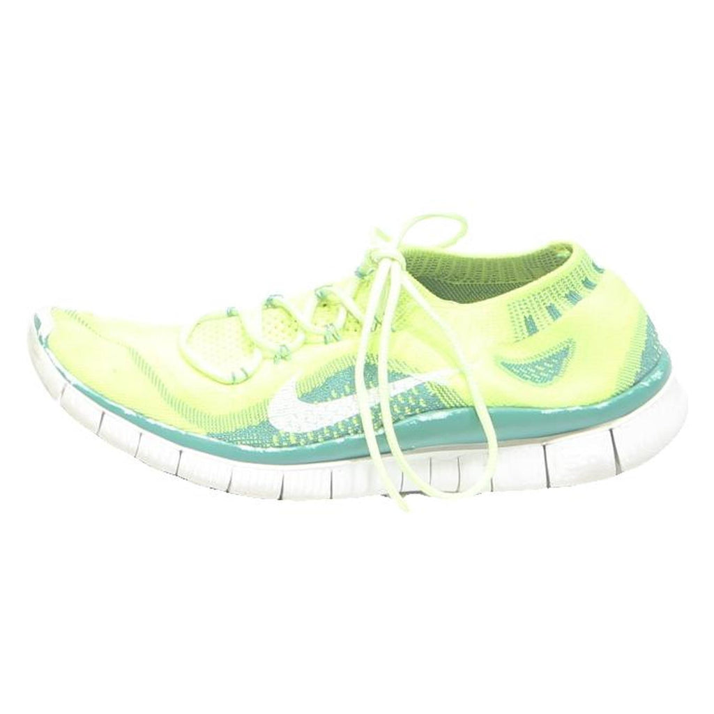 NIKE Free RN Flyknit Womens Lightweight Trainers Yellow Green UK 6 Breathable