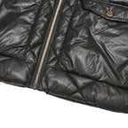 MICHAEL KORS Girls Black Quilted Jacket 11-12Y Polyester Blend Zip Hooded